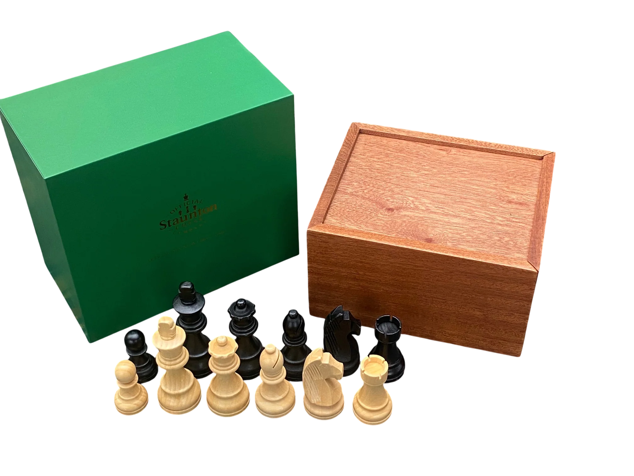 3.75" Grandmater Black Mahogany Deluxe Chess Set and Slide Lid Box - Image 15