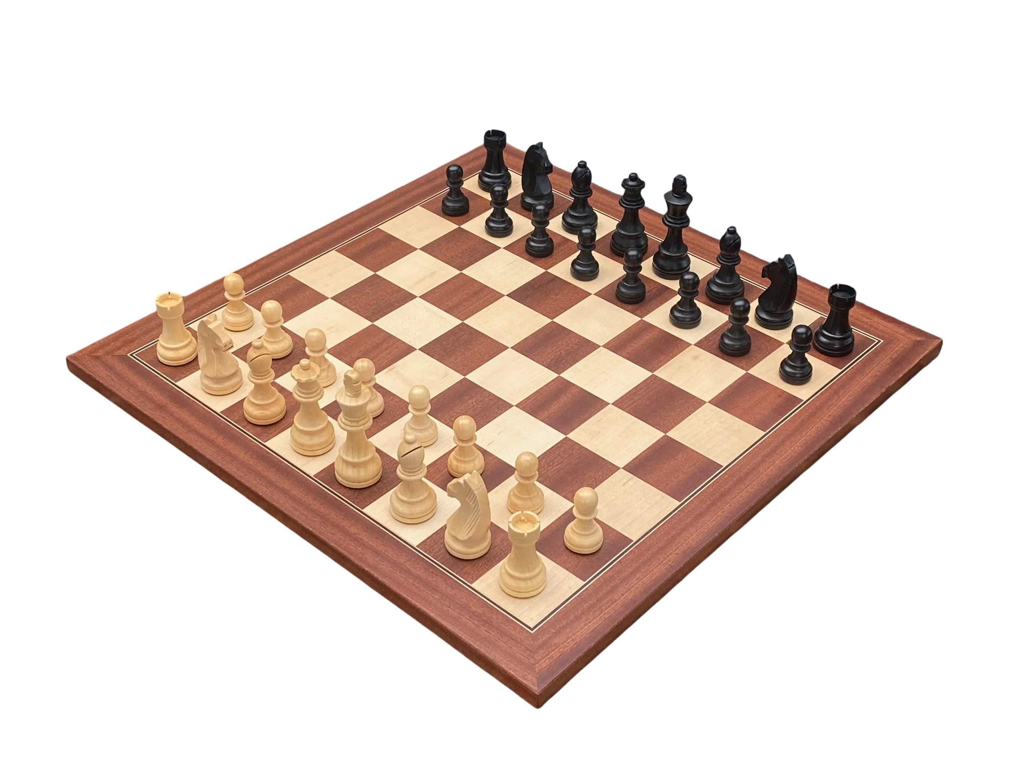 3.75" Grandmater Black Mahogany Deluxe Chess Set and Slide Lid Box - Image 2