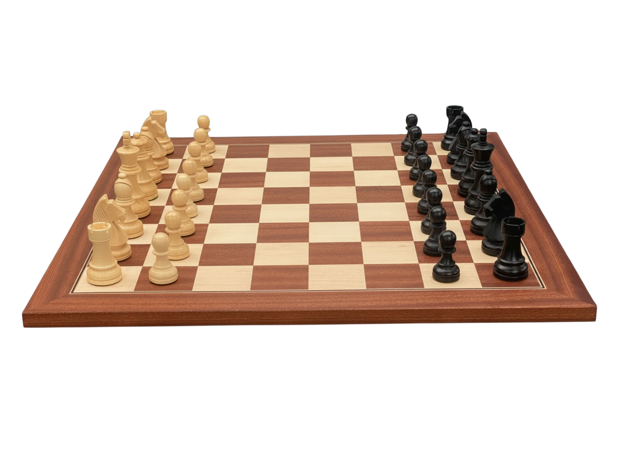 3.75" Grandmater Black Mahogany Deluxe Chess Set and Slide Lid Box - Image 6