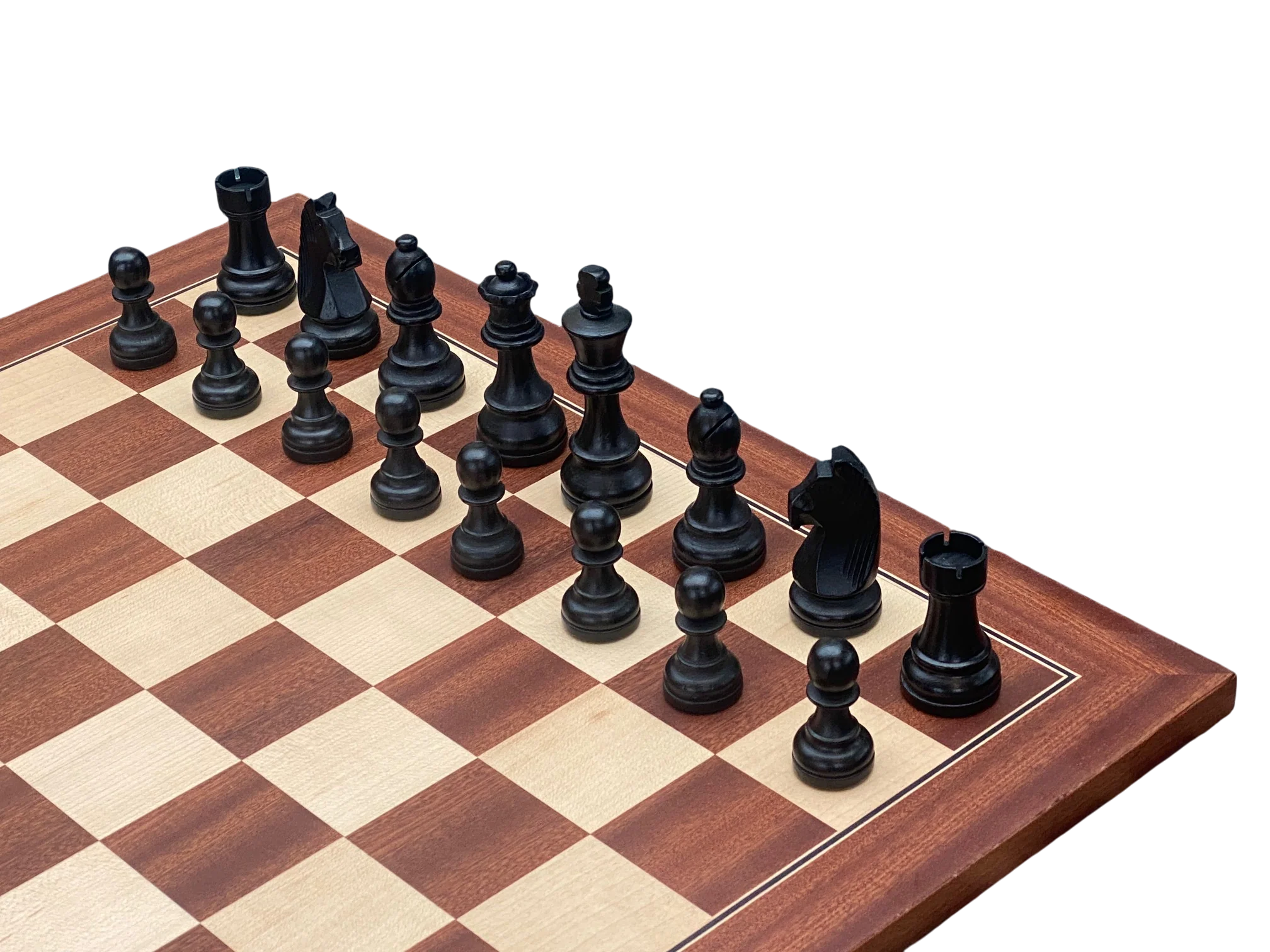 3.75" Grandmater Black Mahogany Deluxe Chess Set and Slide Lid Box - Image 9