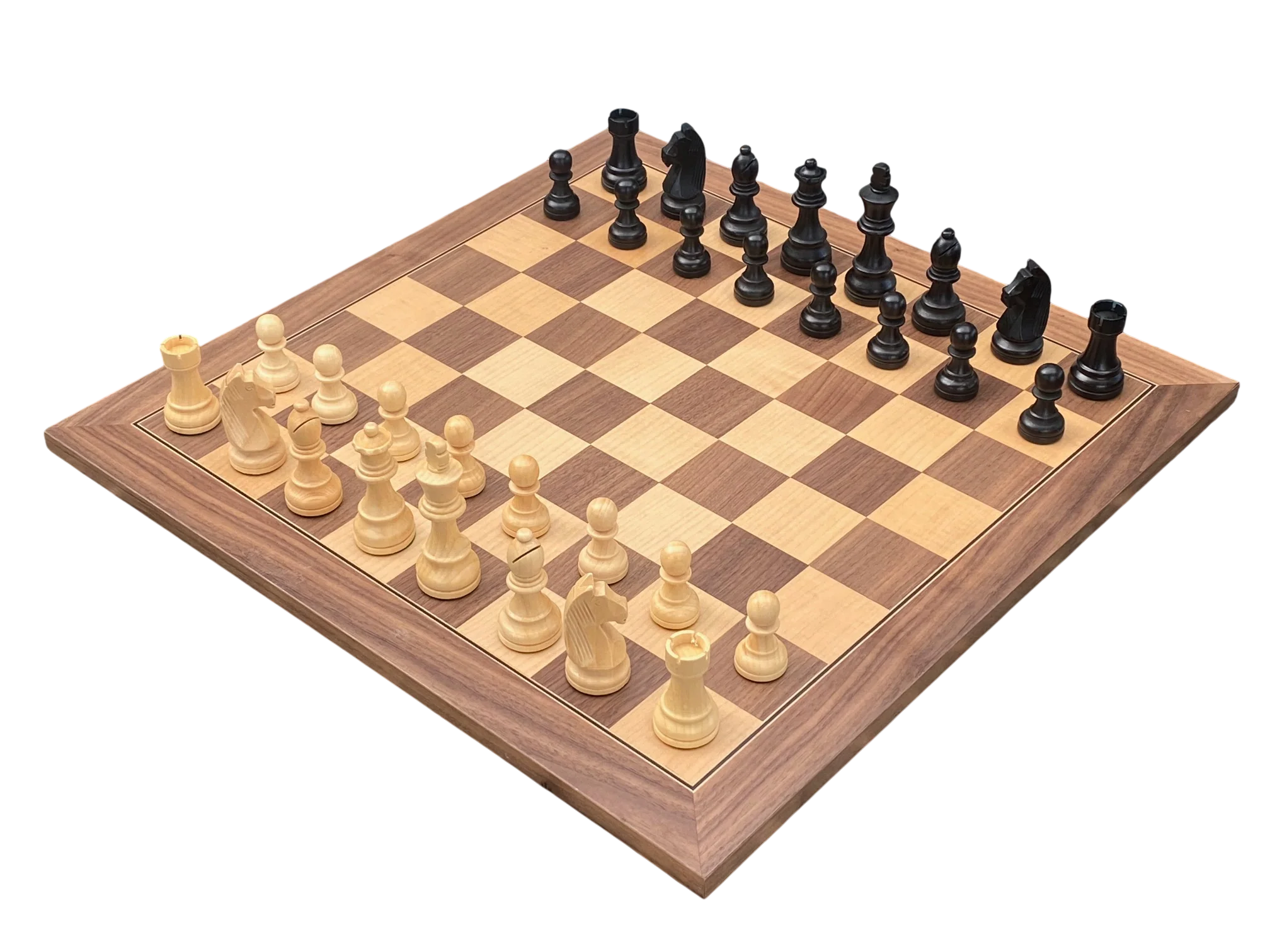 3.75" Grandmaster Black Walnut Deluxe Chess Set and Slide Lid Box - Image 2