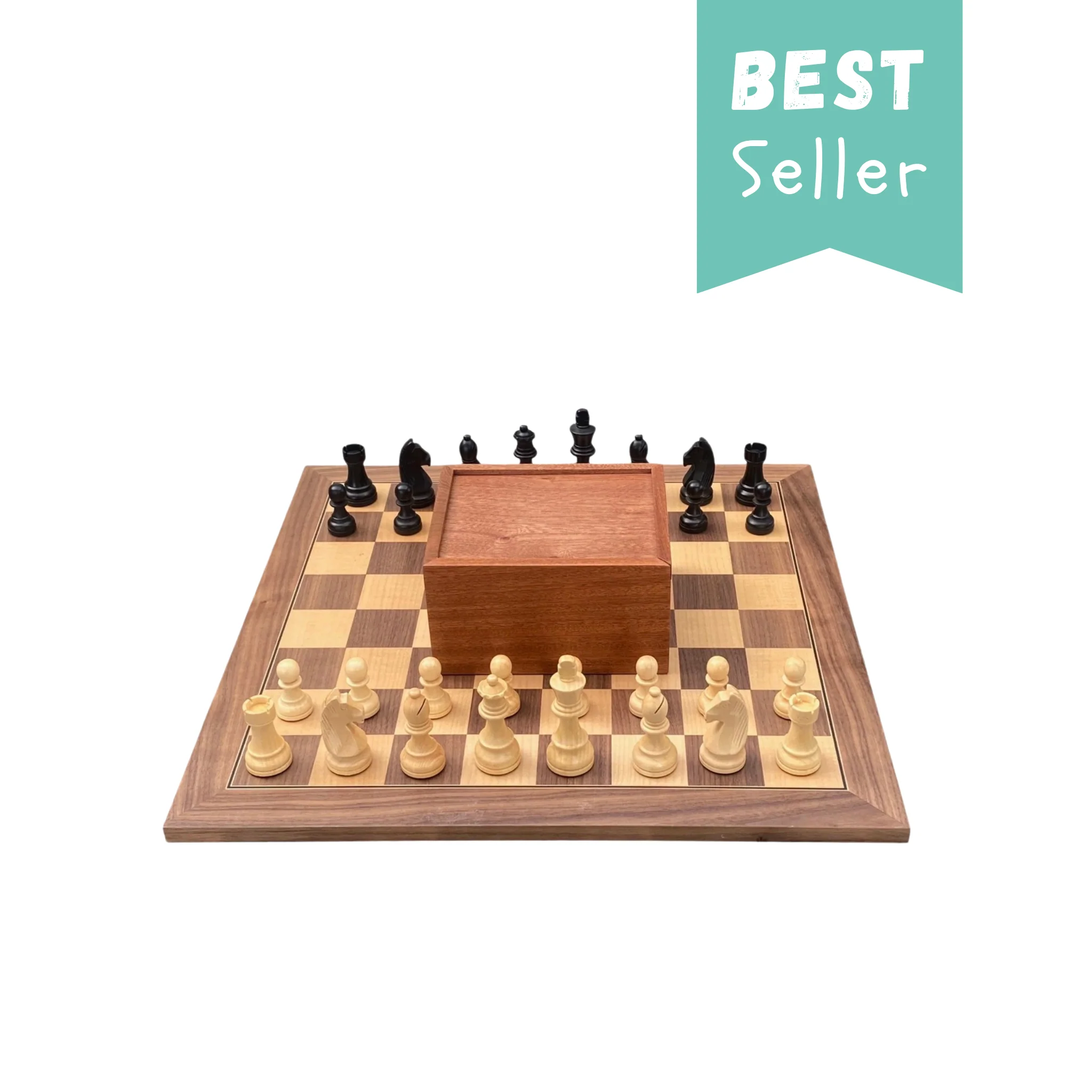 3.75" Grandmaster Black Walnut Deluxe Chess Set and Slide Lid Box - Image 5