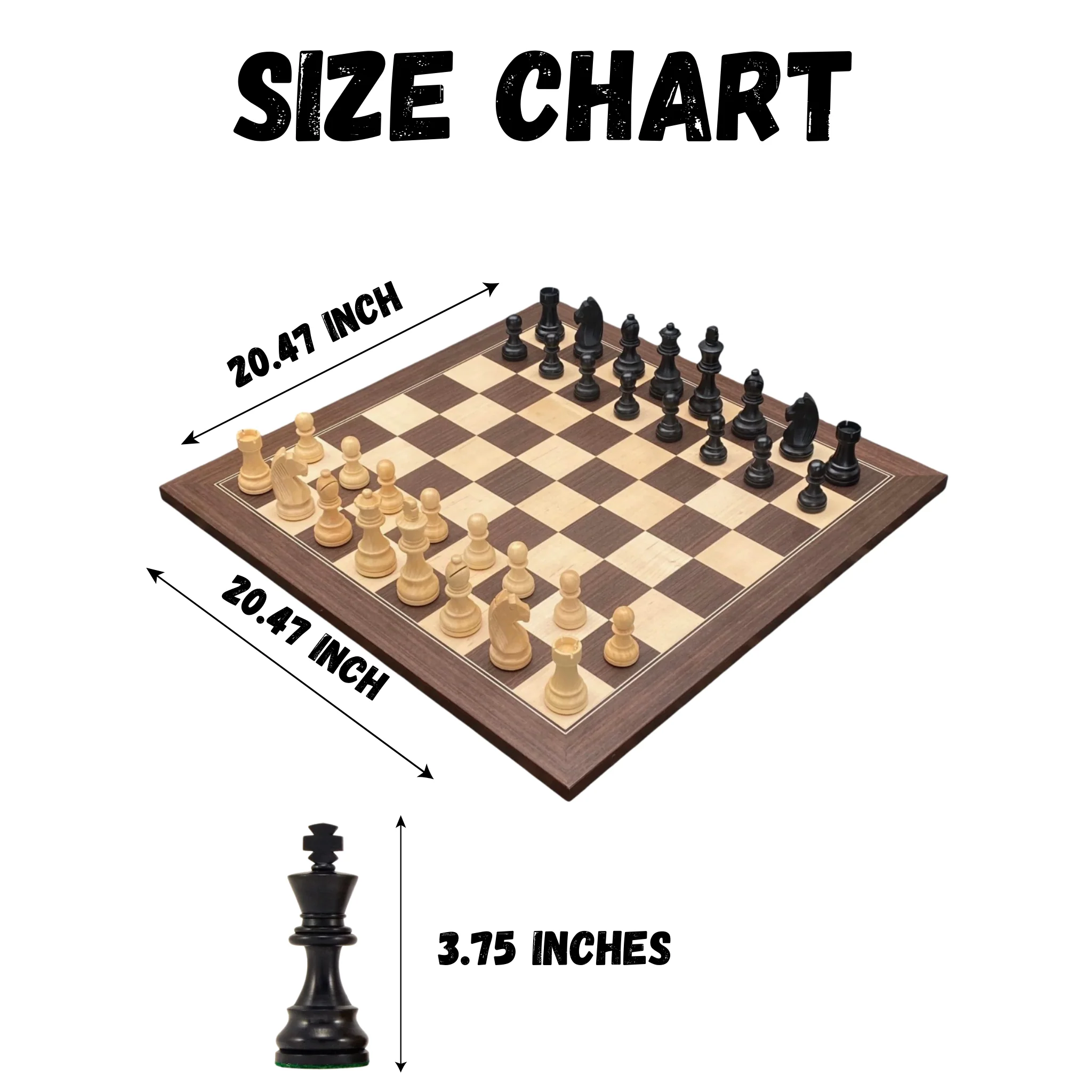 3.75" Grandmater Black Wenge Deluxe Chess Set and Slide Lid Box - Image 4