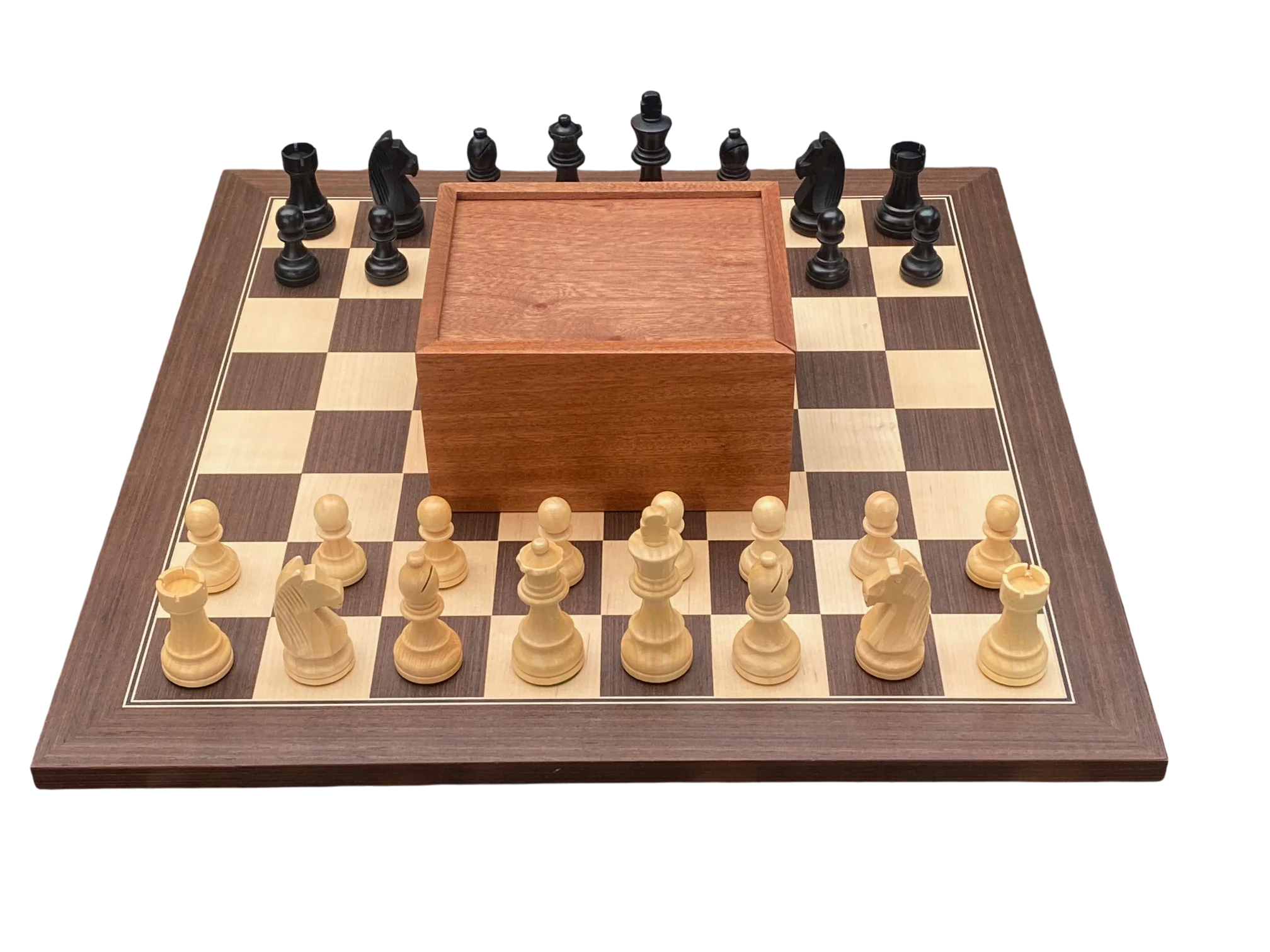 3.75" Grandmater Black Wenge Deluxe Chess Set and Slide Lid Box - Image 6