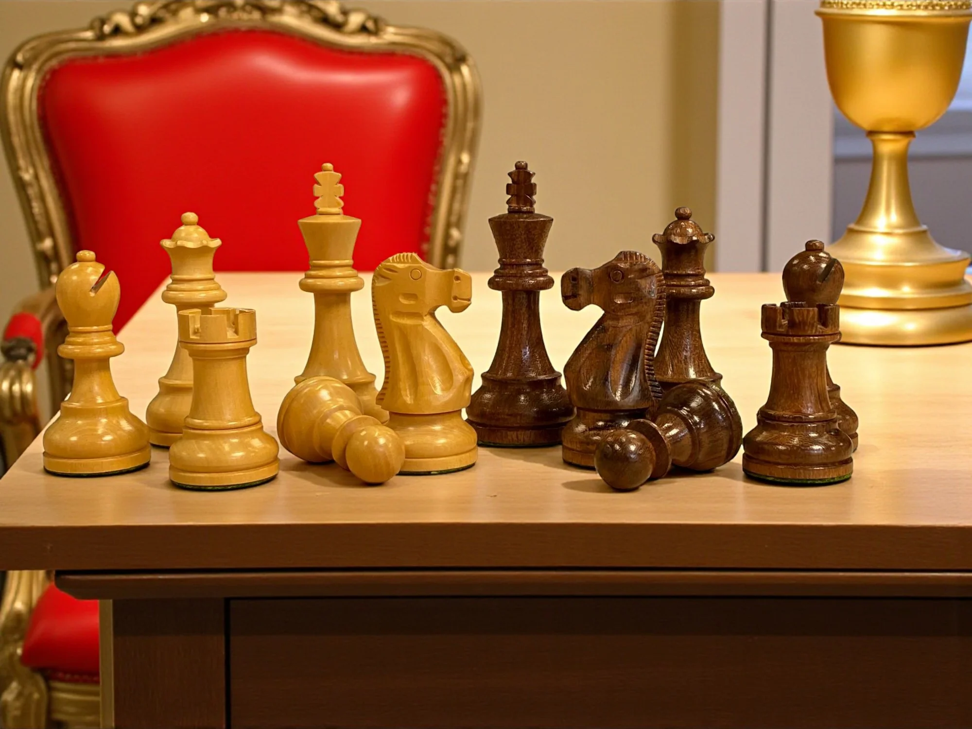 Deluxe Staunton Acacia Chess Pieces - Image 3