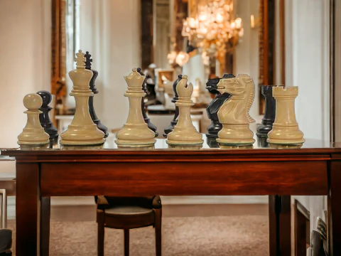 Black Elite Players Mahogany Chess Set Combination - Image 7