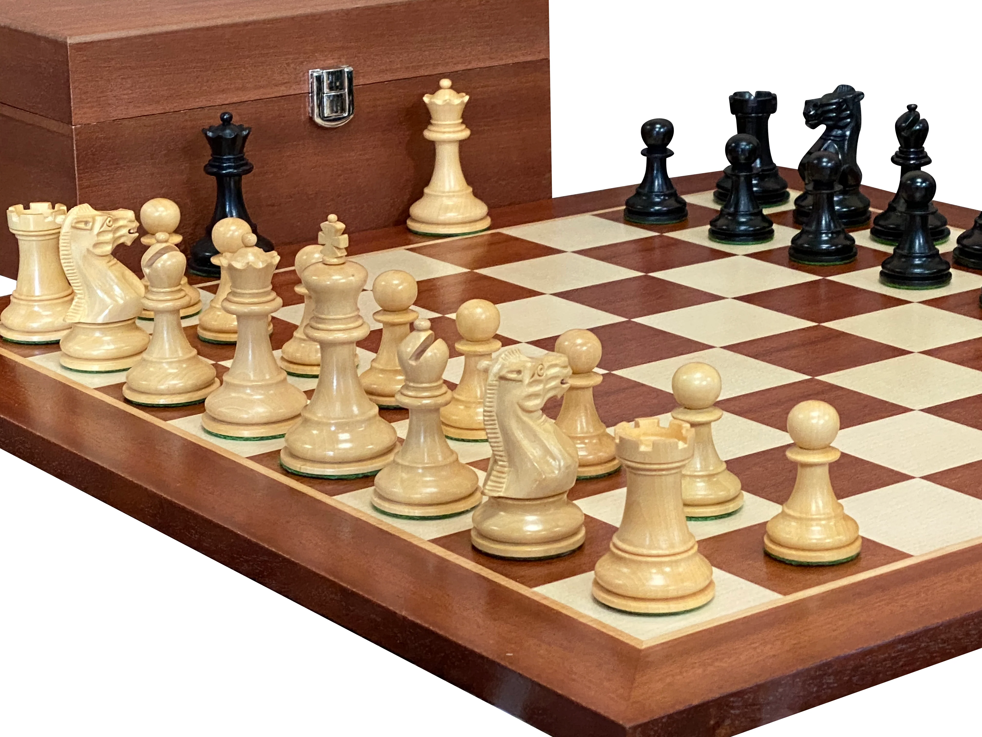 Black Elite Players Mahogany Chess Set Combination - Image 8