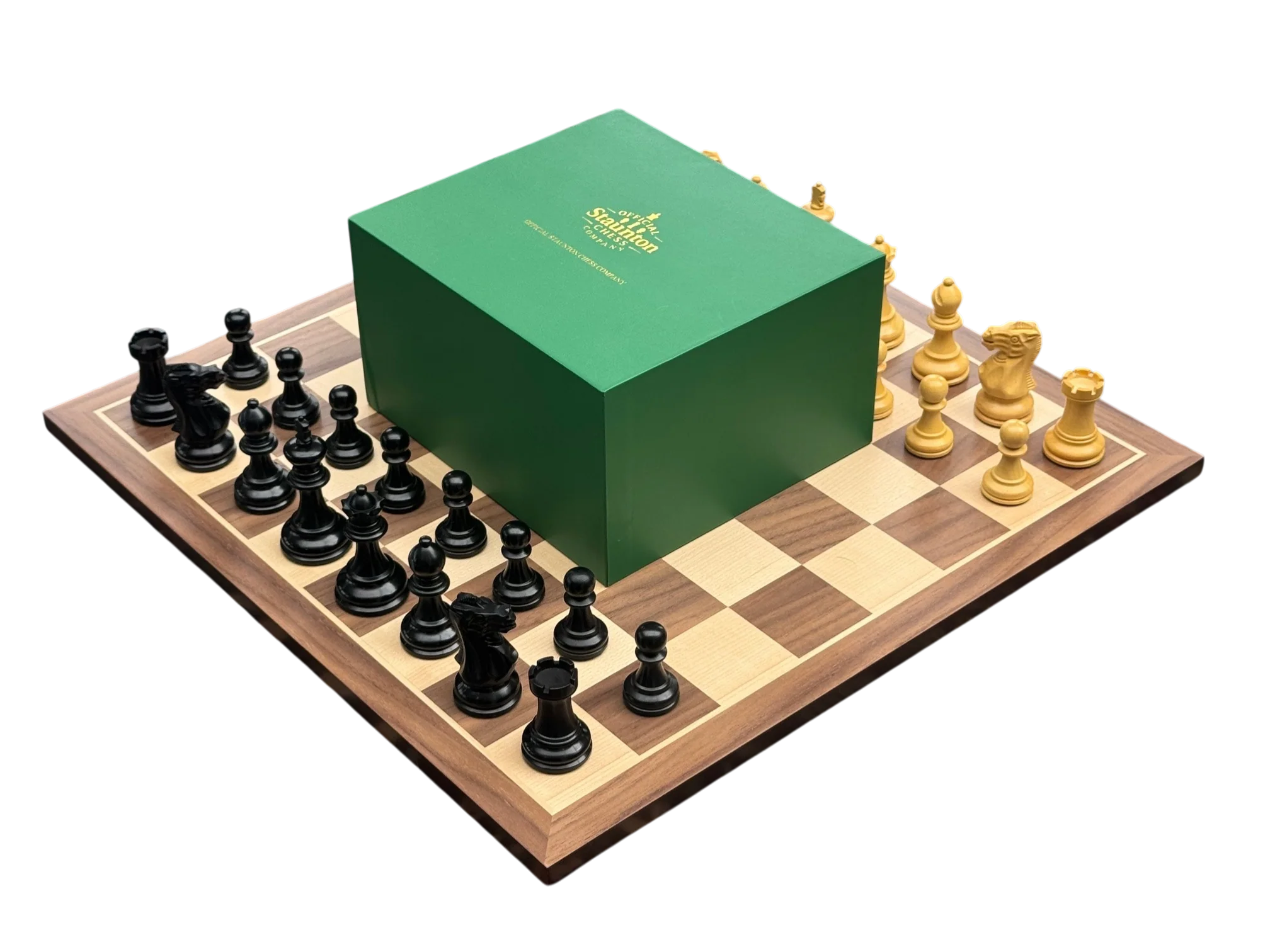 Competition Elite Staunton, Walnut Chessboard & Mahogany Slide Top Box - Image 7