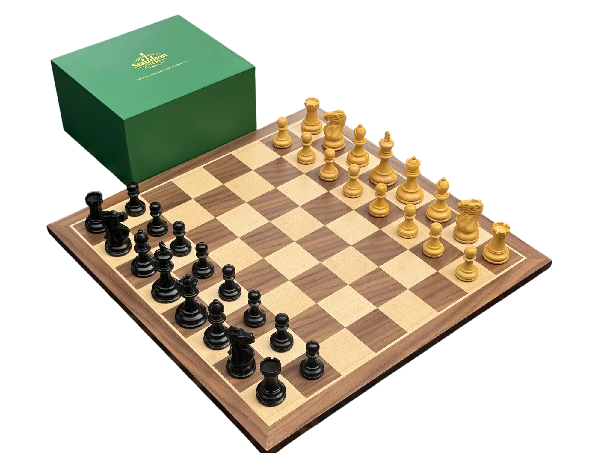 Competition Elite Staunton, Walnut Chessboard & Mahogany Slide Top Box - Image 8