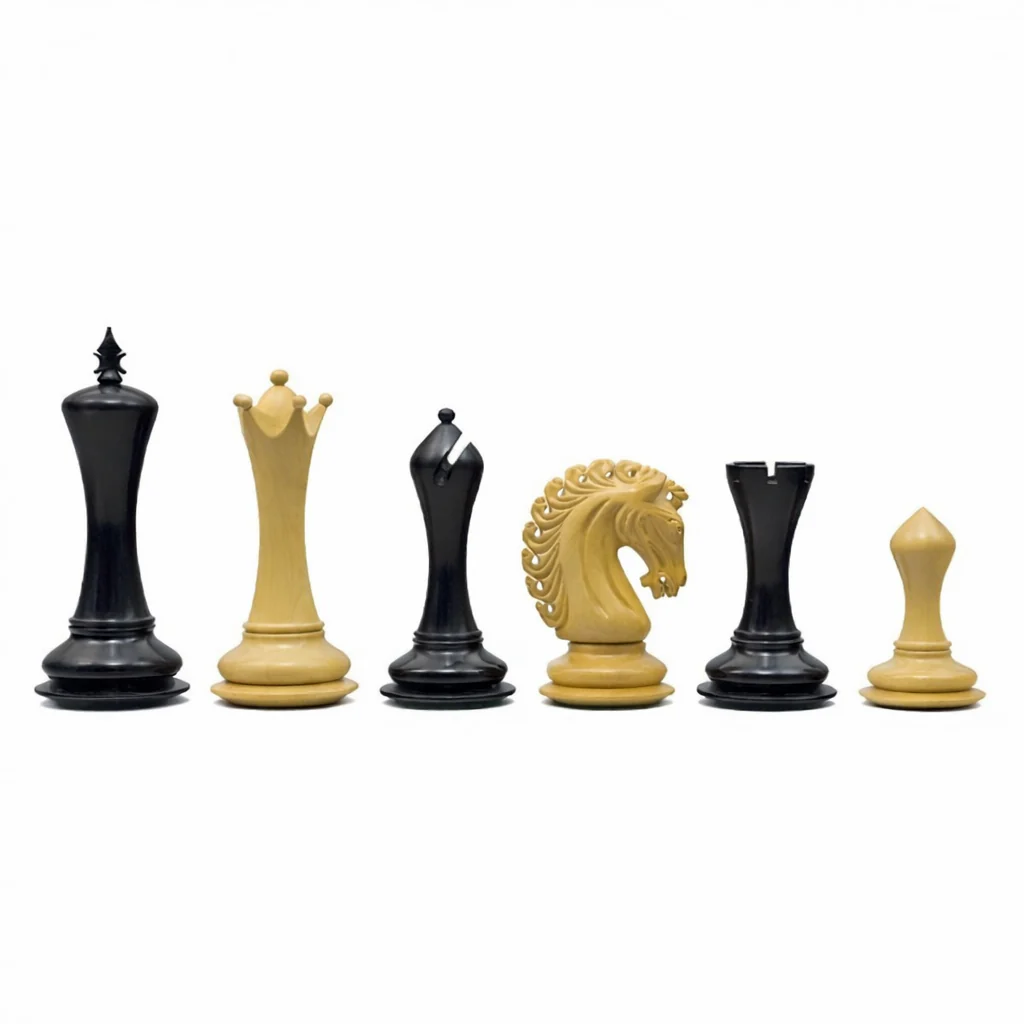 Emperor Luxury Hand Carved Ebony Chess Set - Image 2