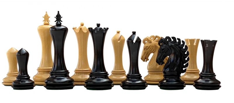 Emperor Luxury Hand Carved Ebony Chess Set - Image 3