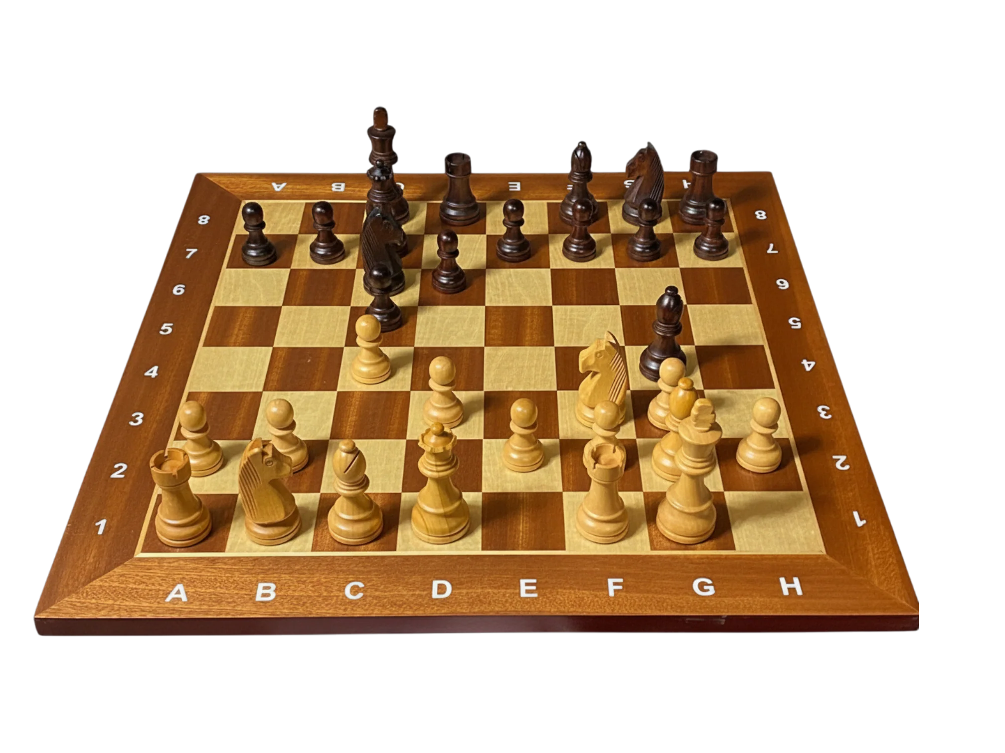 Grandmaster Full Sized Pieces & 20" Algebraic Mahogany Board -Slide Box - Image 3