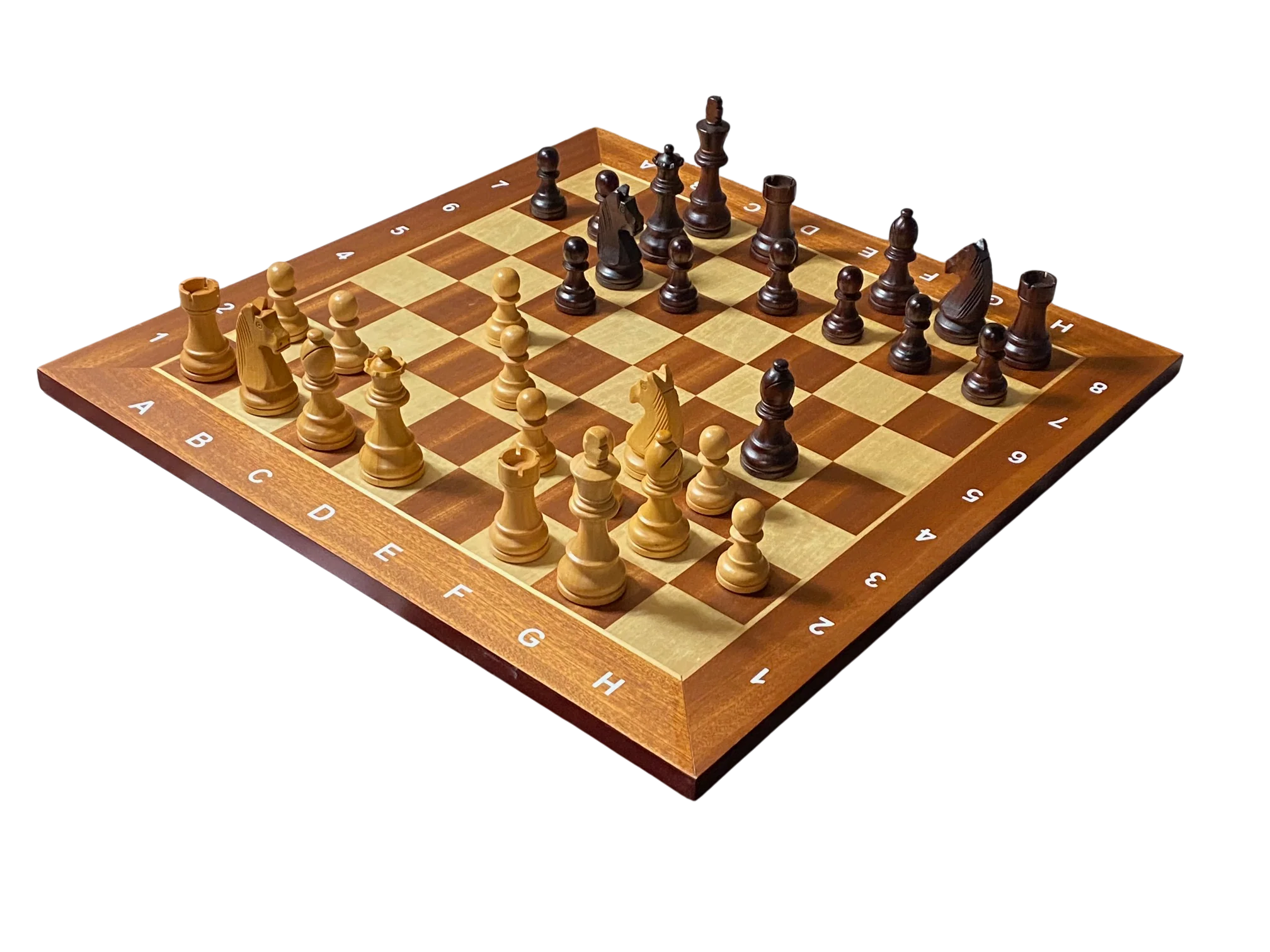 Grandmaster Full Sized Pieces & 20" Algebraic Mahogany Board -Slide Box - Image 8