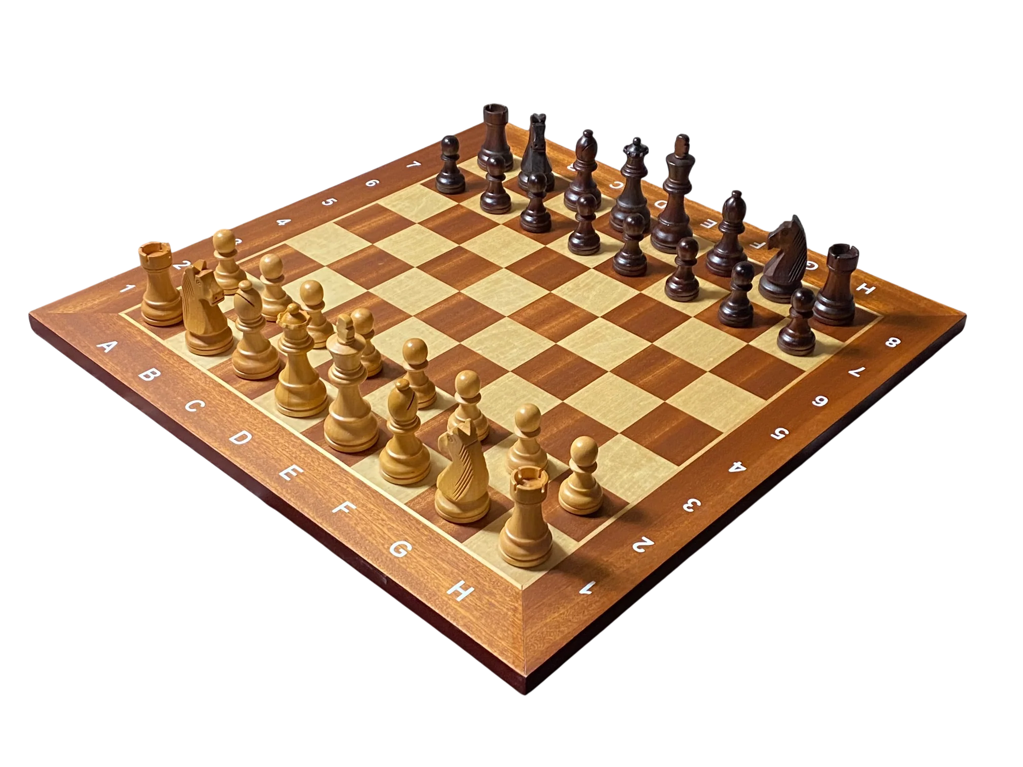 Grandmaster Full Sized Pieces & 20" Algebraic Mahogany Board -Slide Box - Image 9