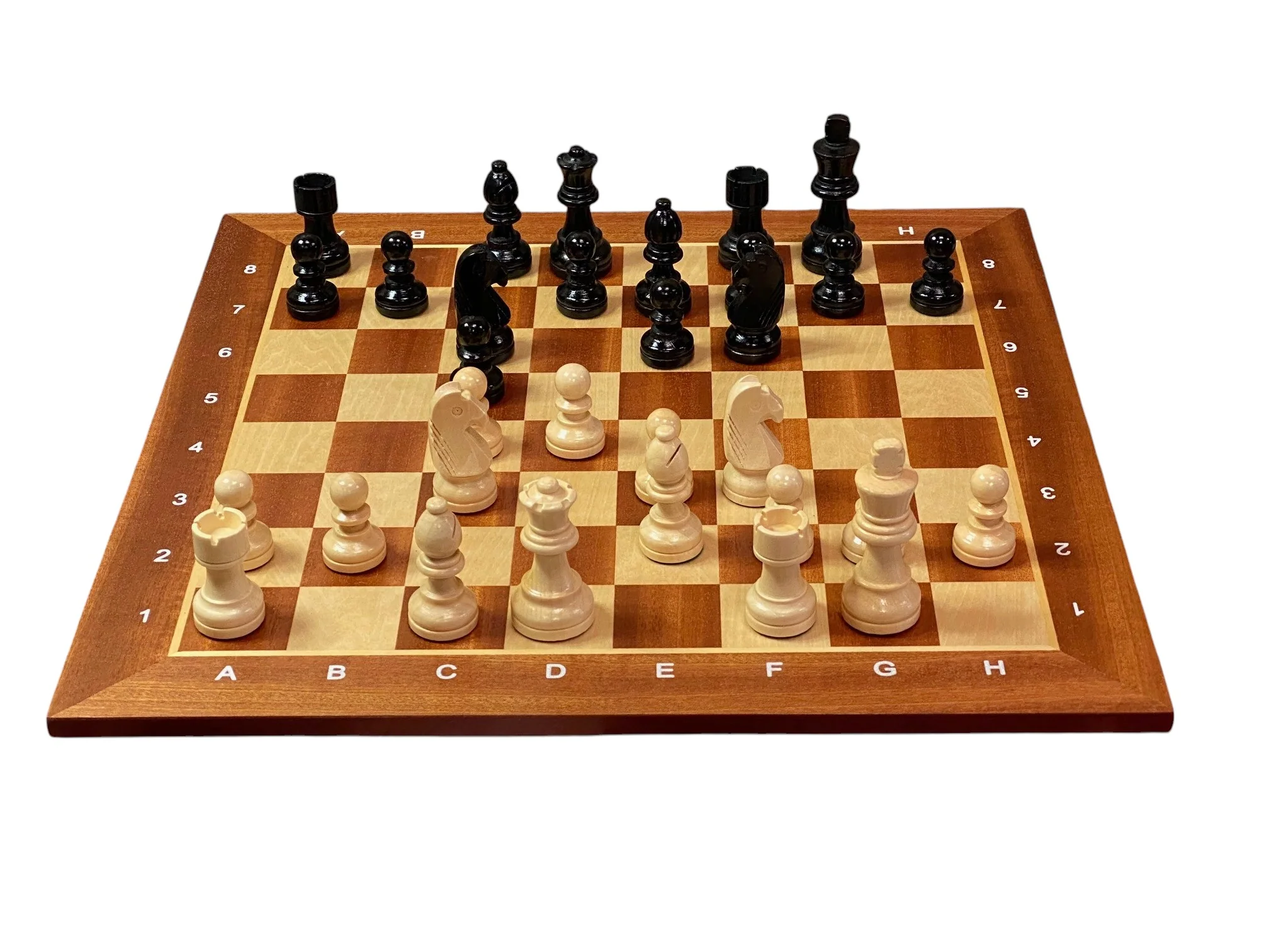Economy Grandmaster Black Chessmen-  Algebraic Mahogany Chess Board - Image 5
