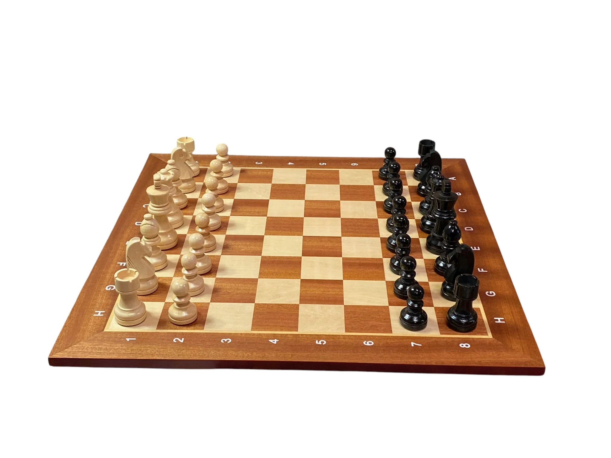 Economy Grandmaster Black Chessmen-  Algebraic Mahogany Chess Board - Image 7