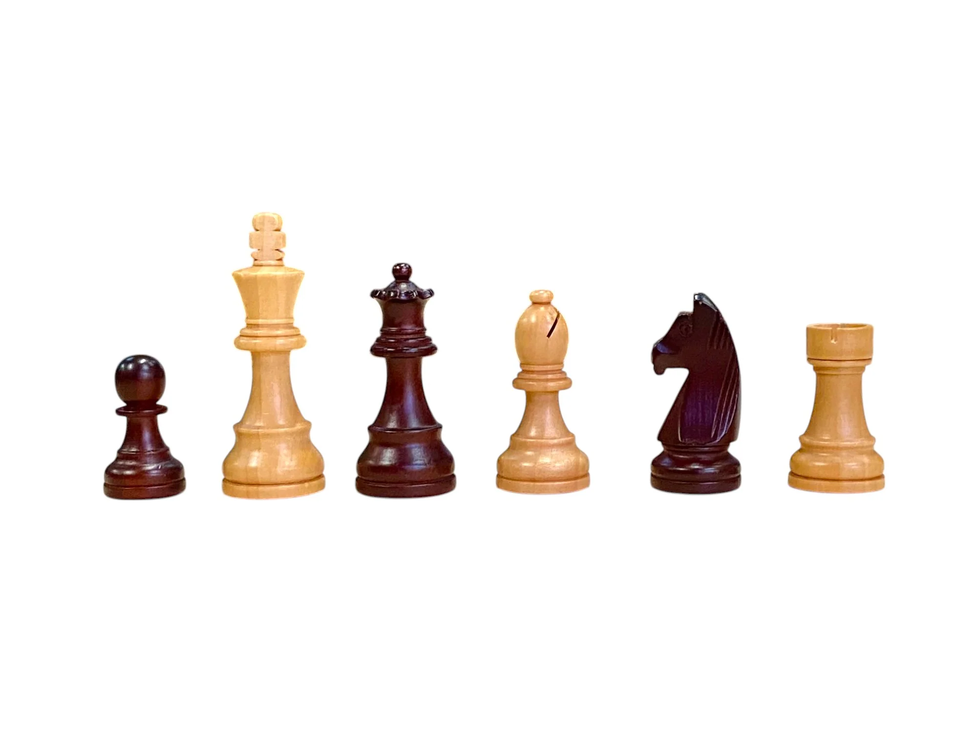 Grandmaster Chess Set – 4" Burgundy & Natural Pieces with 20" Wenge Board & Vinyl Box - Image 7
