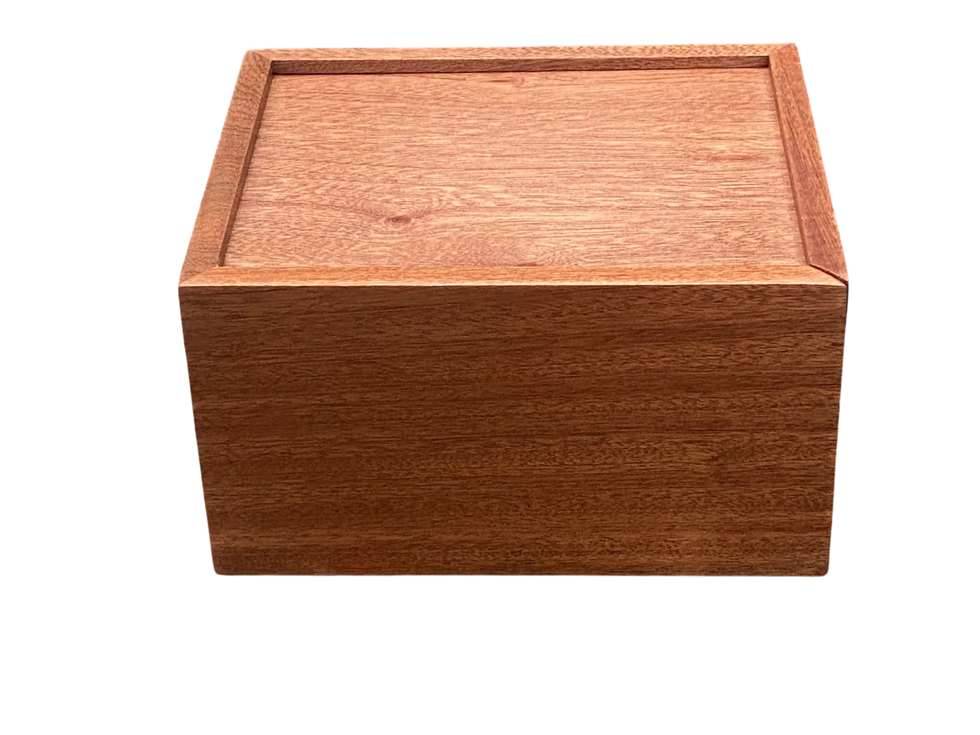 Solid Mahogany Wood Slide Lid Chess Box - Image 4