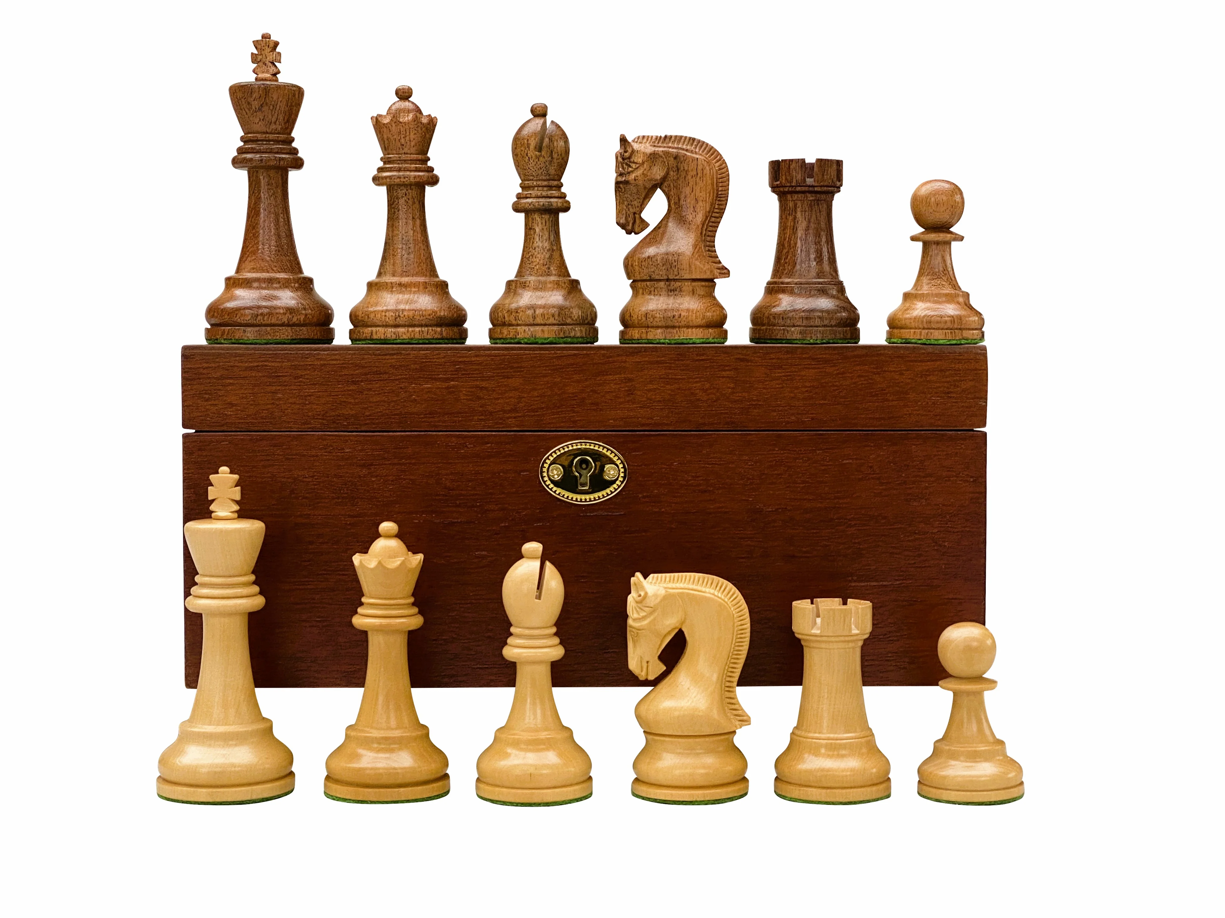 Leningrad Acacia Chess Pieces & Mahogany Box - Image 10