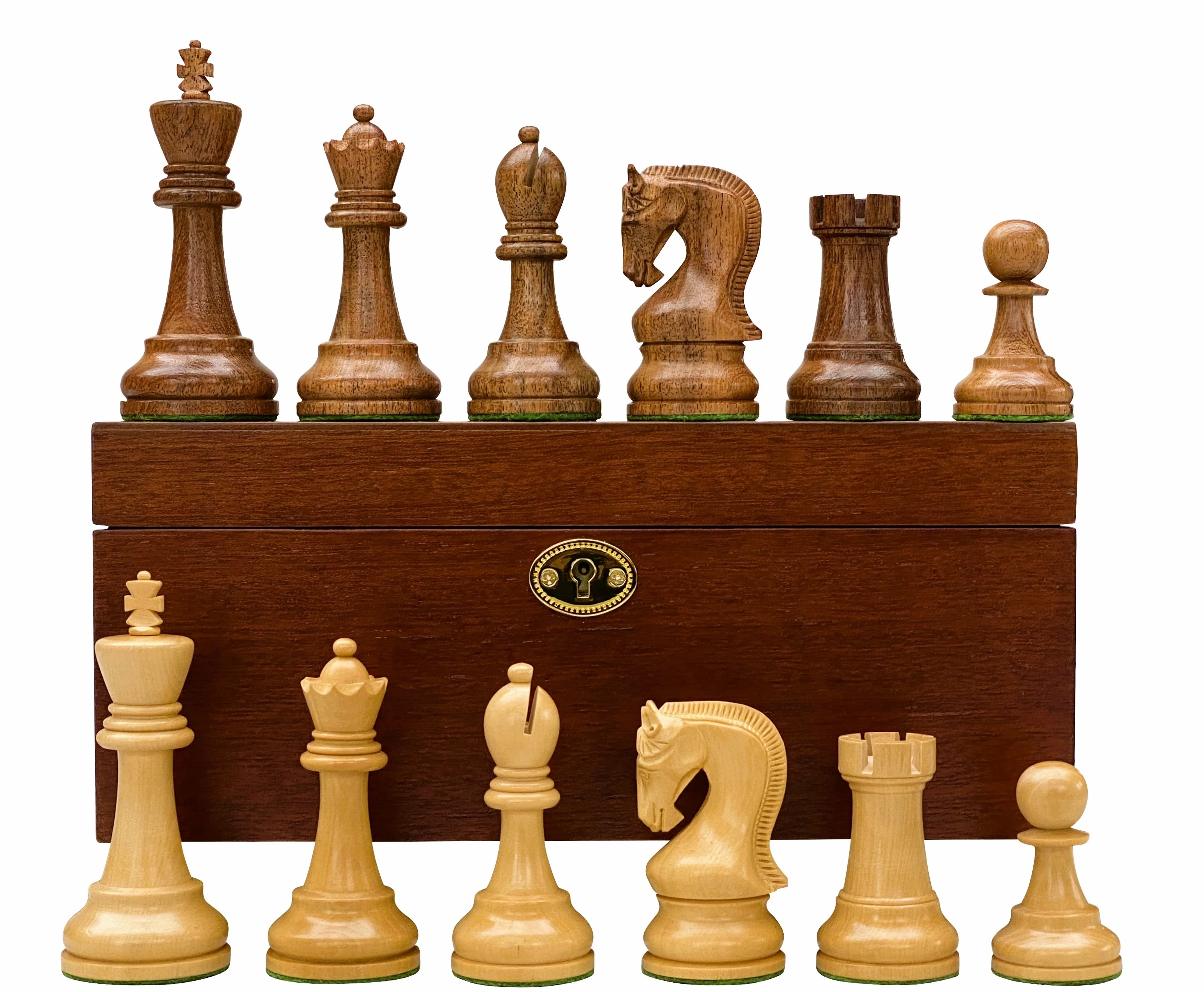 Leningrad Acacia Chess Pieces & Mahogany Box - Image 4