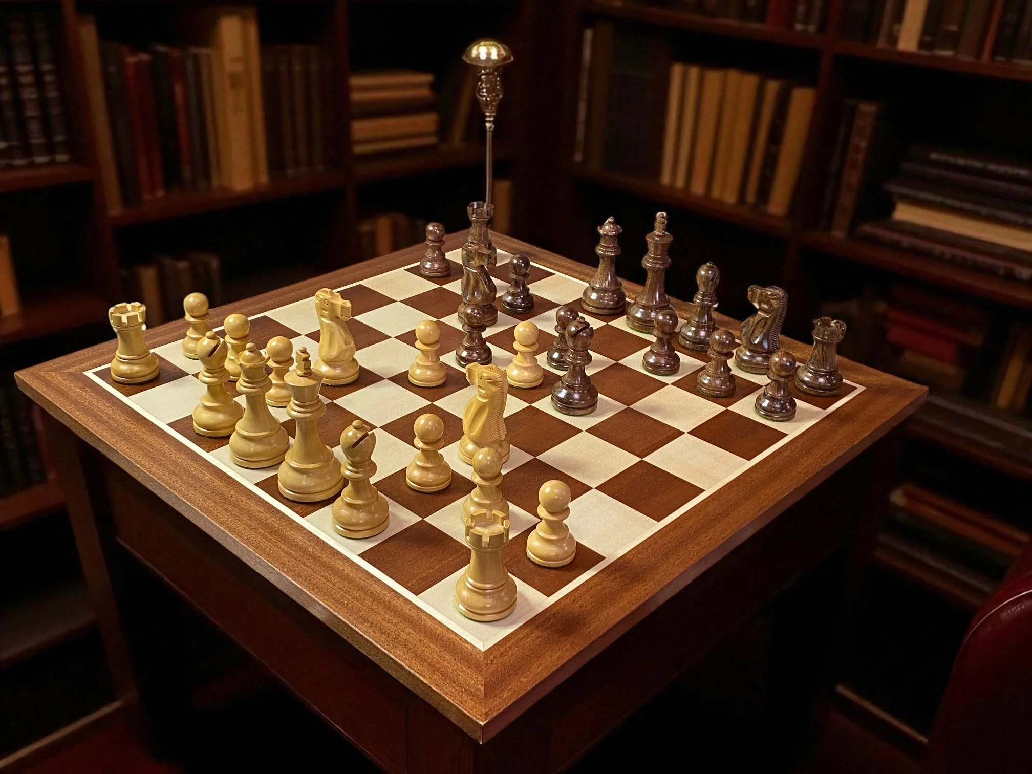 Mahogany Acacia Deluxe Staunton Chess Set - Image 6