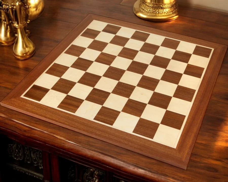 19 Inch Mahogany Sapele Maple Chess Board - Image 3
