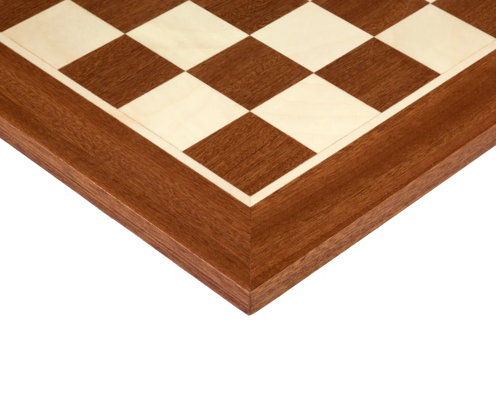 15.75" Inlaid Mahogany and Maple Chess Board - Image 3