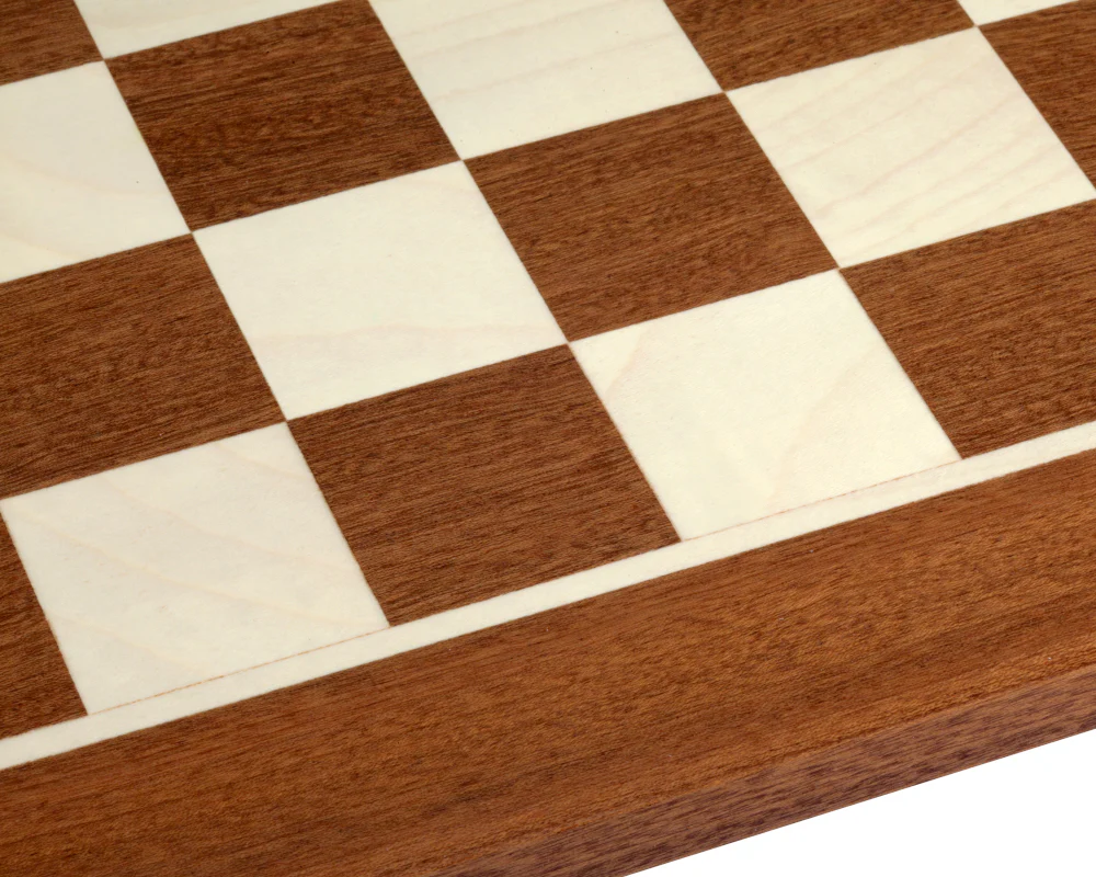 15.75" Inlaid Mahogany and Maple Chess Board - Image 4
