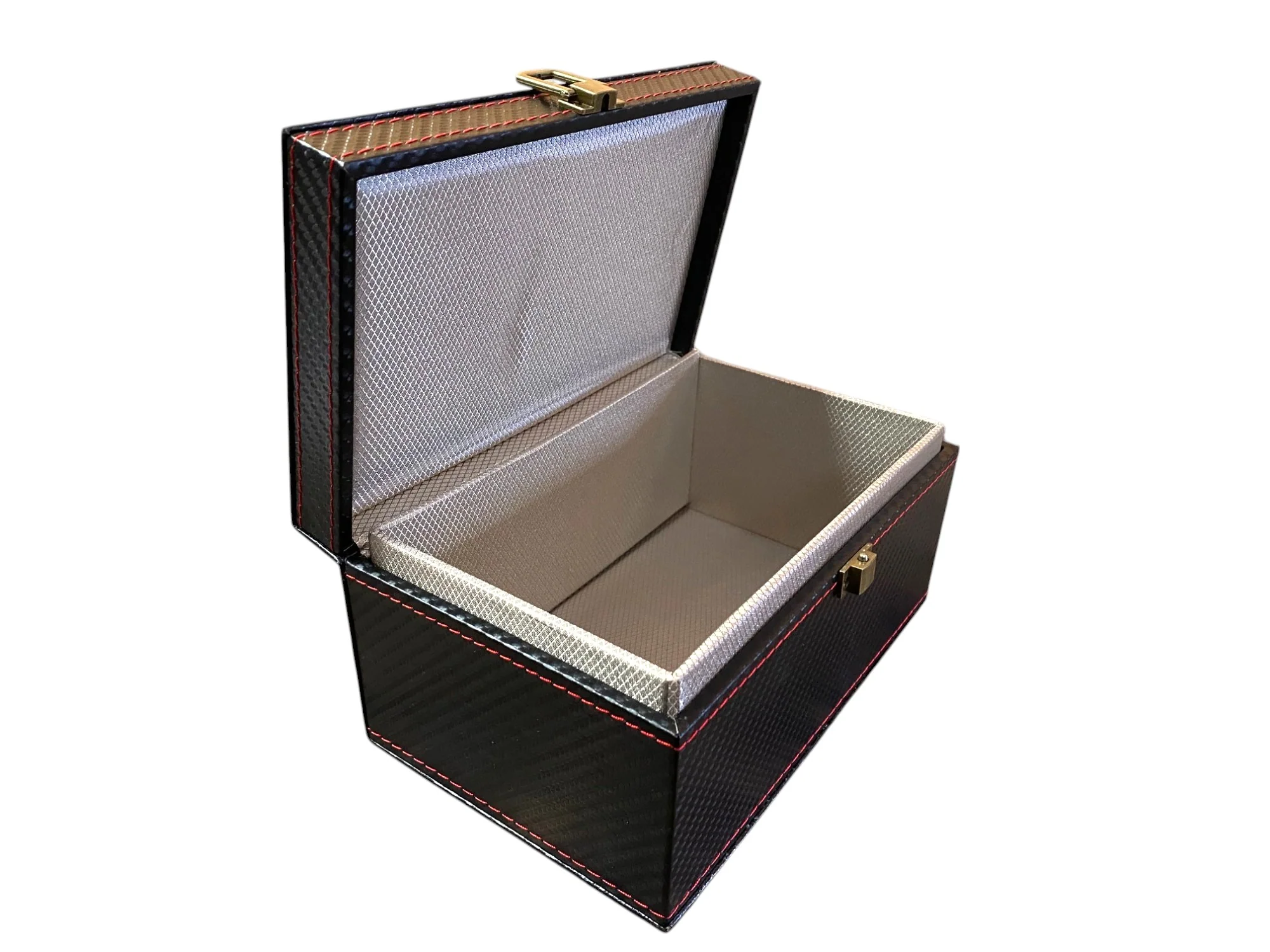Small Black Red Stitching Vinyl Chess Box - Image 4