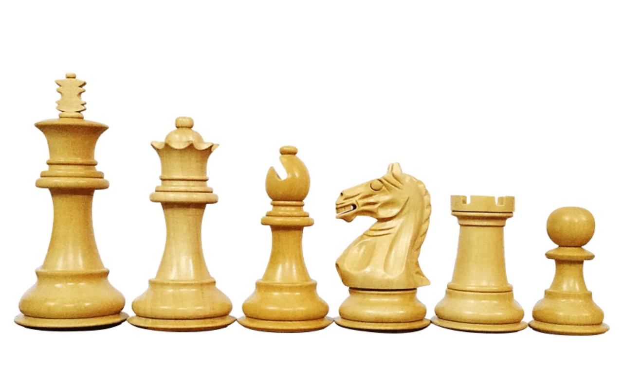 3.25" Queens Gambit Supreme Fierce Knight Acacia Chess Pieces - Image 3
