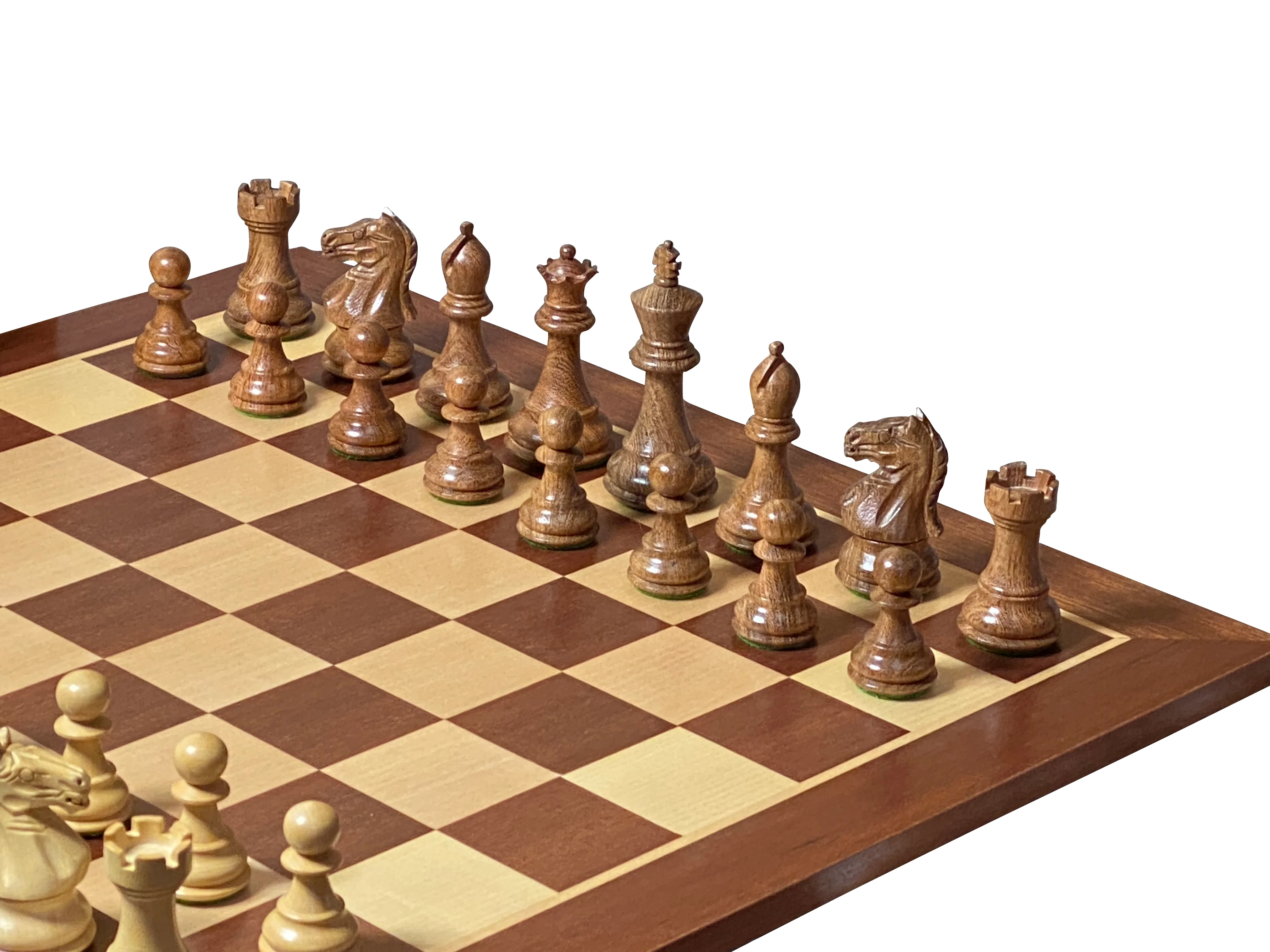 Queens Gambit Acacia Pieces 19" Mahogany Chessboard & Mahogany Box - Image 5