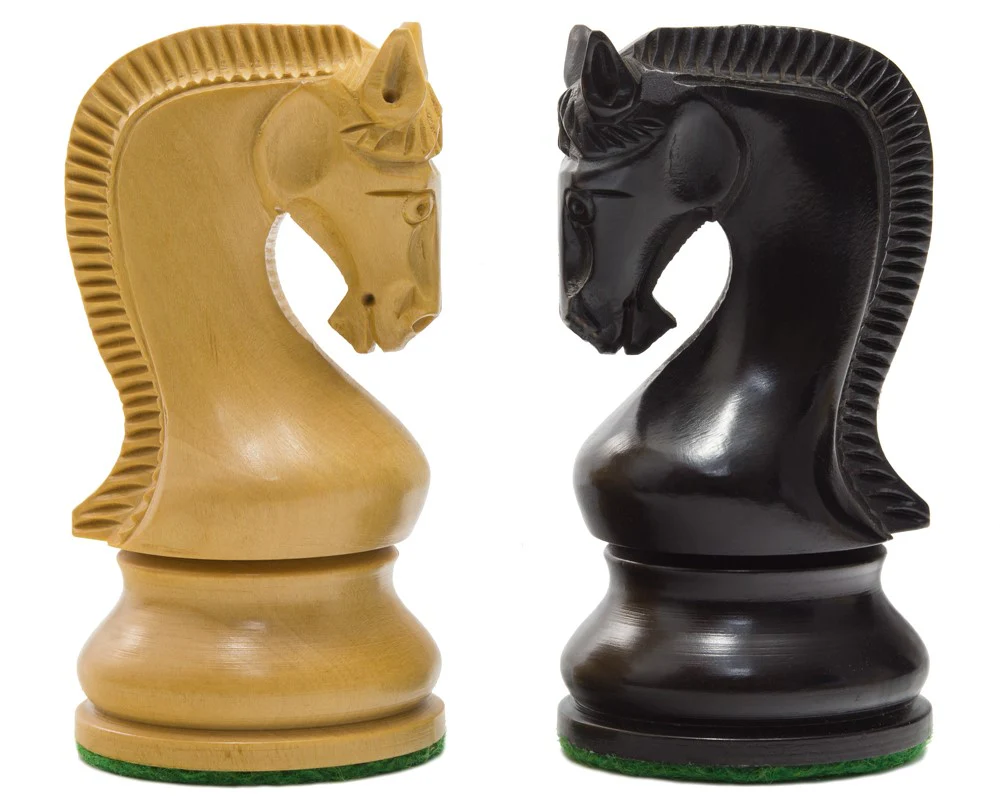 4" Leningrad Staunton Boxwood & Black Chess Pieces - Image 9