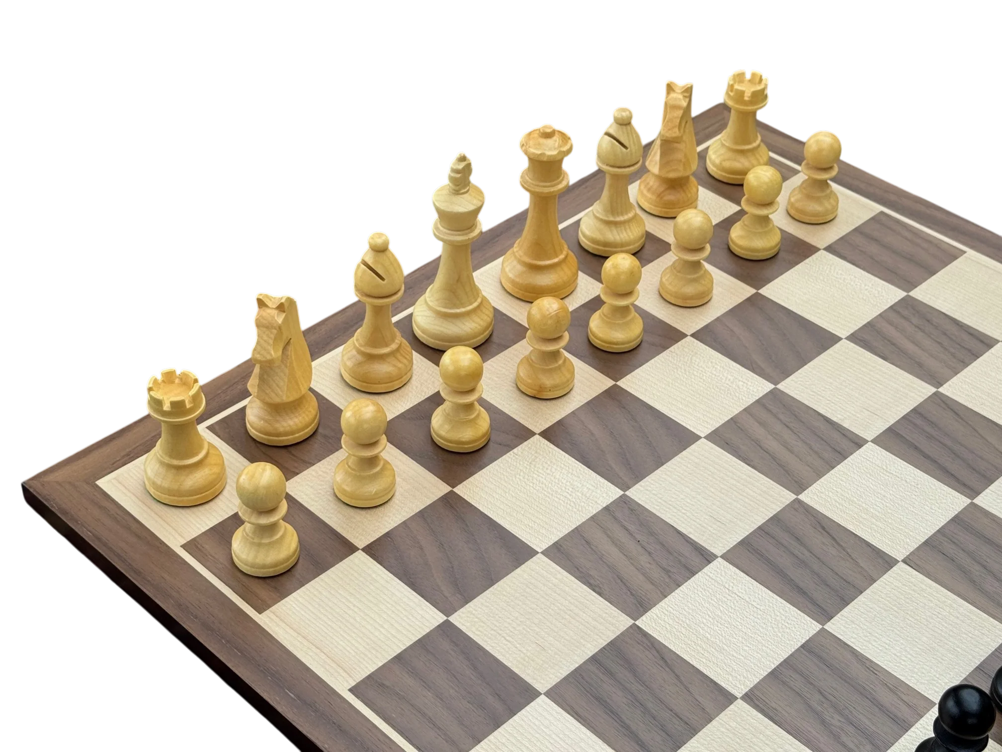 World Chess Style Anegre Pieces, Walnut Board and Vinyl Box - Image 5