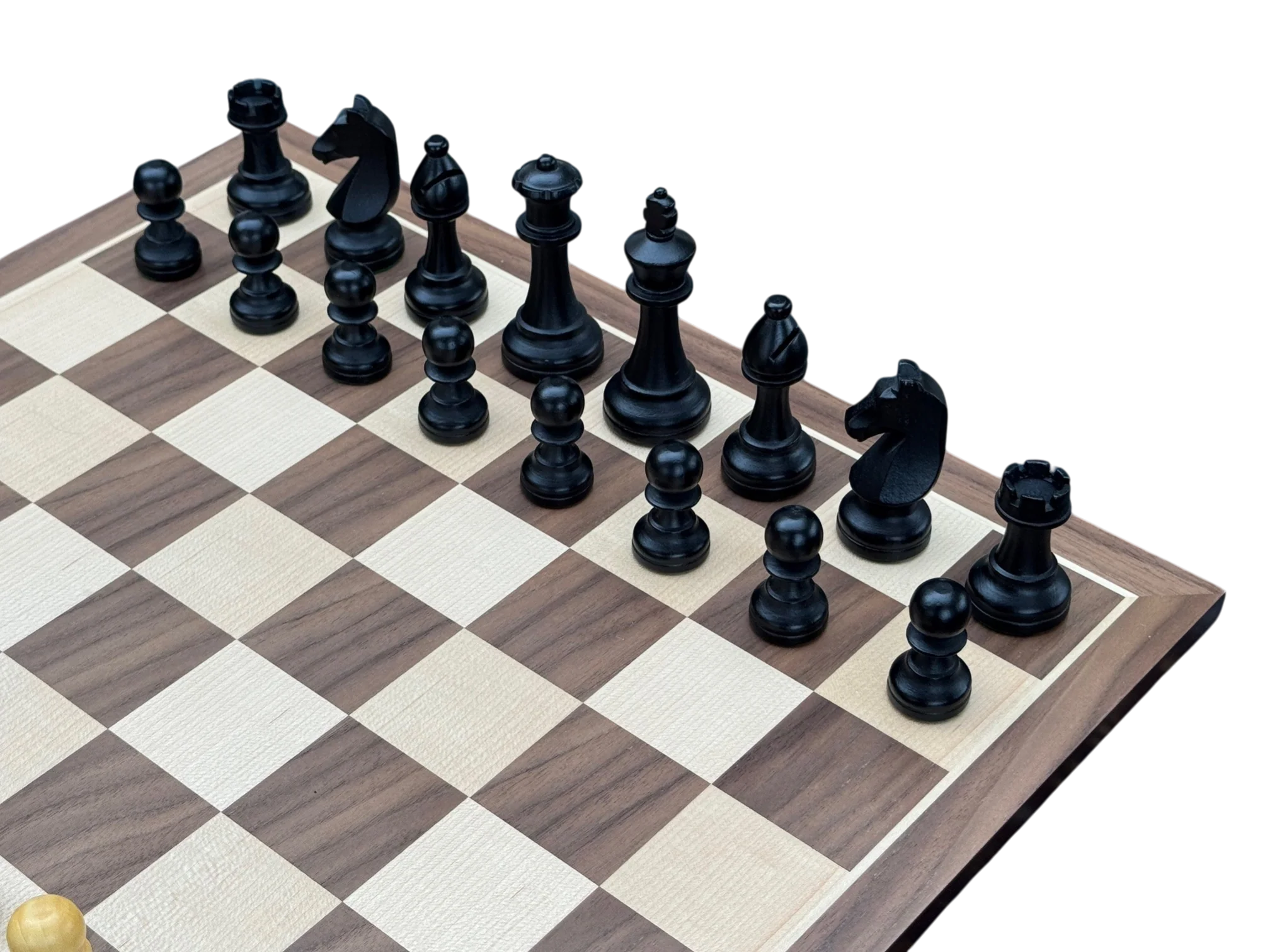 World Chess Style Anegre Pieces, Walnut Board and Vinyl Box - Image 6