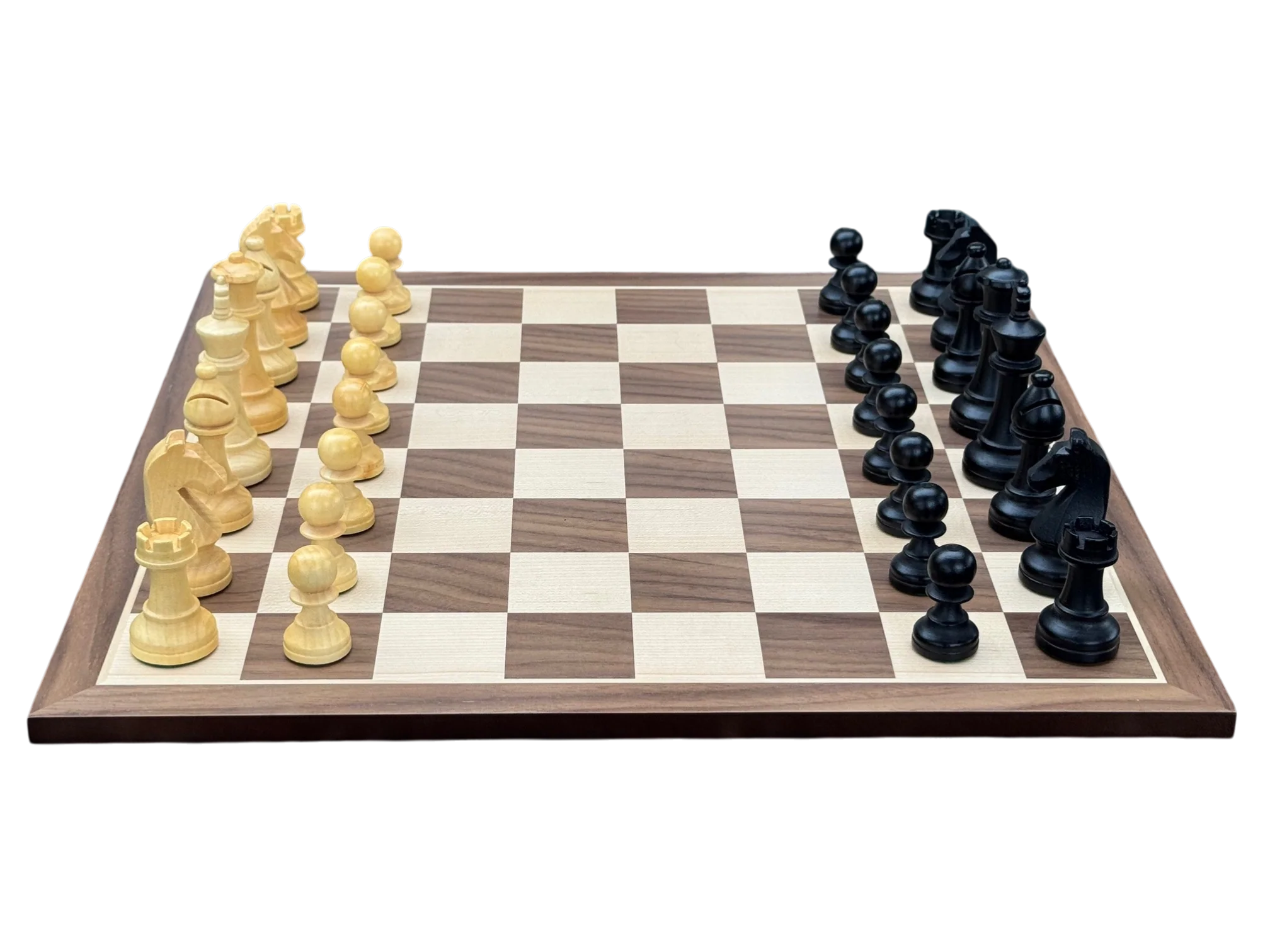 World Chess Style Anegre Pieces, Walnut Board and Vinyl Box - Image 7