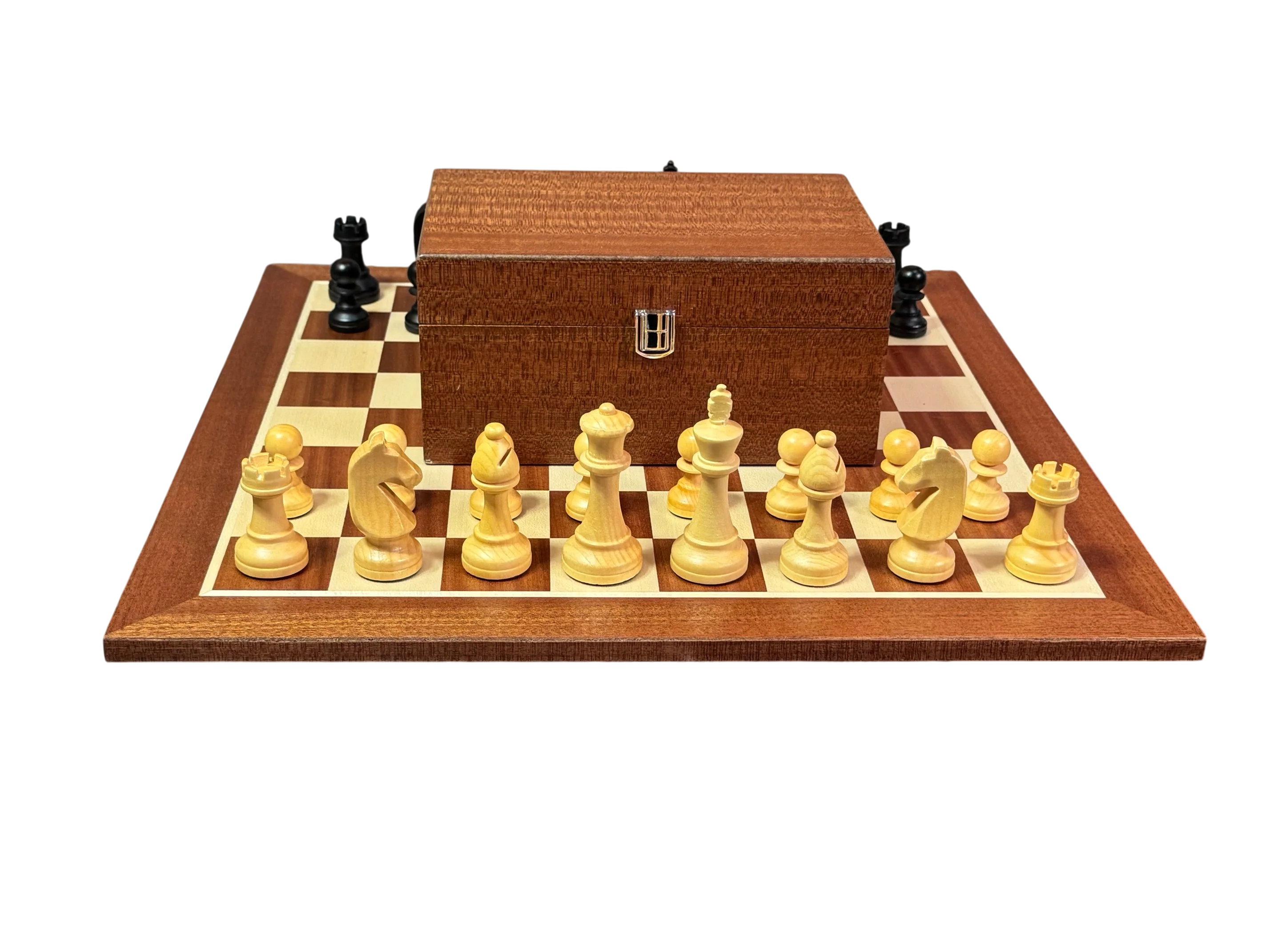 World Chess Style Chessmen Mahogany Chessboard & Box - Image 2