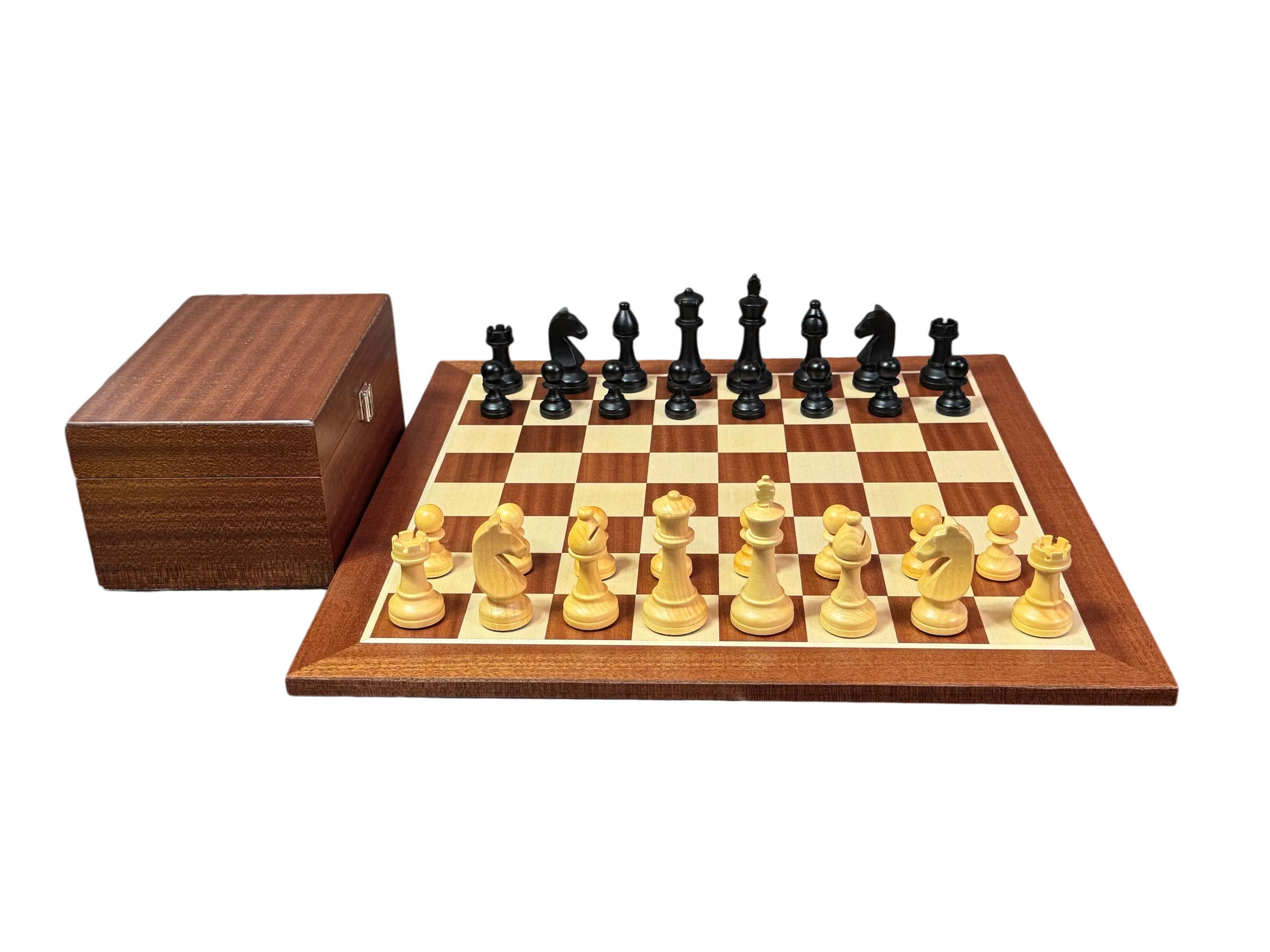 World Chess Style Chessmen Mahogany Chessboard & Box - Image 3