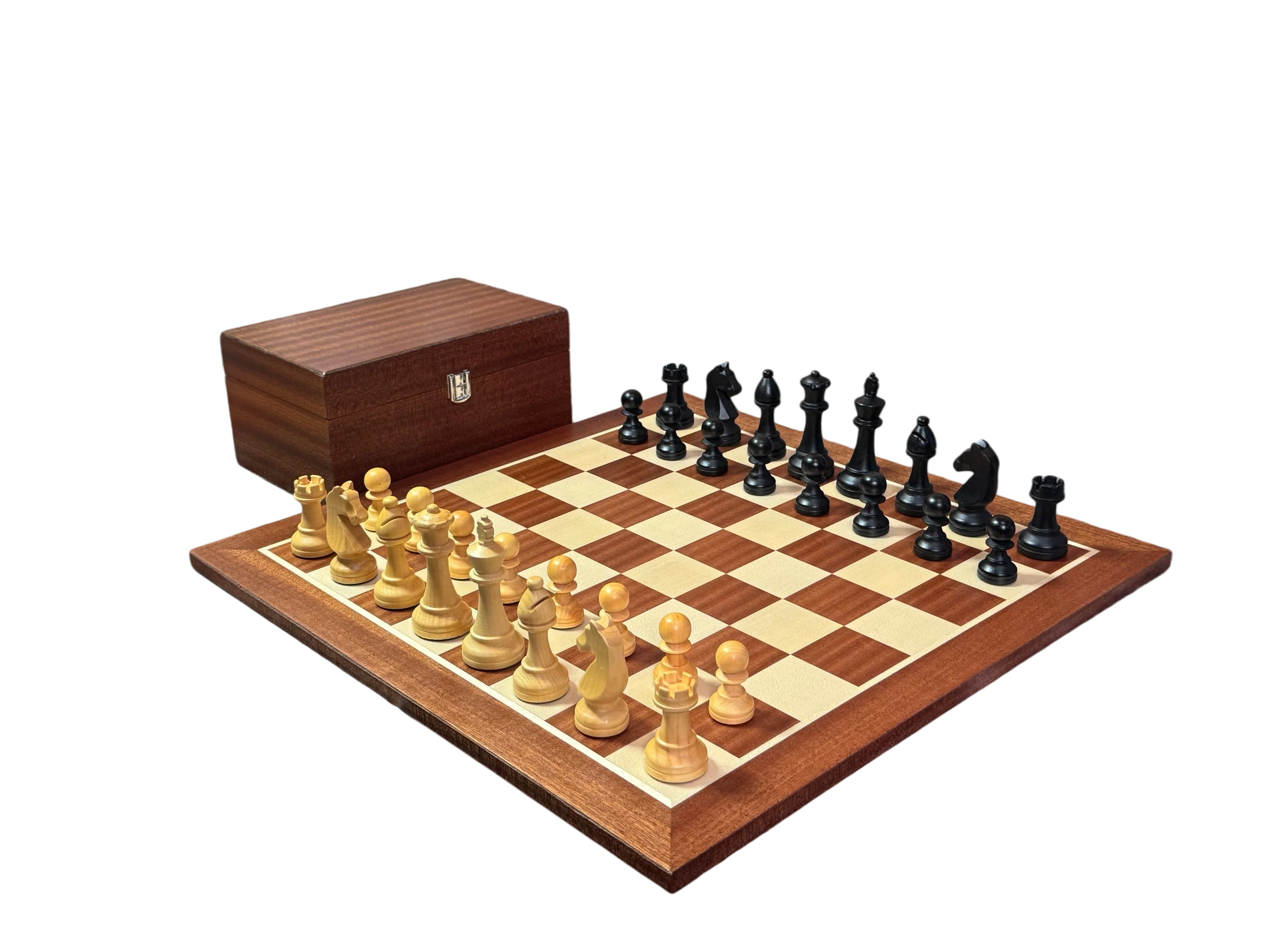 World Chess Style Chessmen Mahogany Chessboard & Box - Image 4